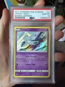 Latios Holo PSA 10 – Shining Legends #41 – Pop 83 – Sun & Moon Pokemon - Image 1