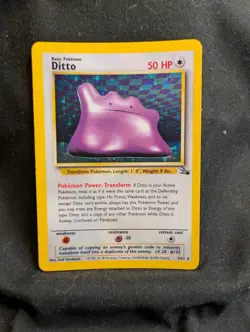 Pokemon TCG Ditto Fossil 3/62 Holo NM 1999-2000 Great Condition - Image 2