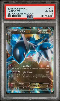PSA 8 NM-MT 2015 POKEMON XY BLACK STAR PROMOS #XY72 LATIOS EX - Image 1