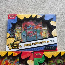 Pokemon Ascended Heroes Ex Box Set of 3 (Emboar Meganium Feraligatr) Sealed New - Image 2
