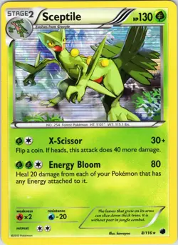 Sceptile 8/116 Holo Rare Plasma Freeze Pokemon Holo Moderately Played - Image 1