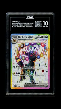 2025 Pokemon SV Prismatic Evolutions Promo #176 Umbreon EX Holo TAG 10 - Image 1