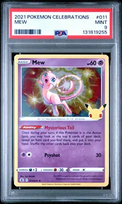 2021 POKEMON CELEBRATIONS #011 MEW PSA 9 - Image 1