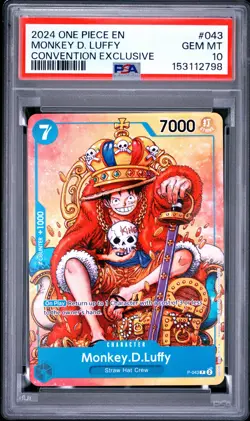 2024 ONE PIECE PROMOS CONVENTION EXCLUSIVE #043 MONKEY D. LUFFY PSA 10 - Image 1