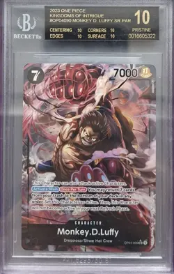 One Piece Luffy Alt Art - OP04 - BGS 10 Black Label - Image 1