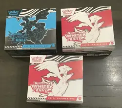 Pokemon TCG: Black Bolt & White Flare Elite Trainer Box ETB Lot Of 3 SEALED - Image 1