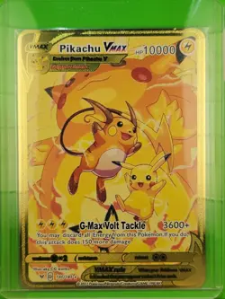 PIKACHU Pokemon Golden Metal Card CUSTOM MADE - Image 1