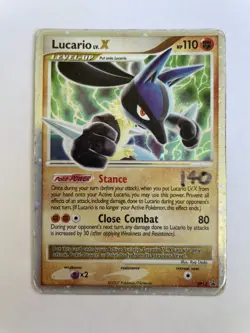 Lucario Lv.X DP12 Diamond & Pearl Promos Holo Rare Pokemon - DMG - Image 1
