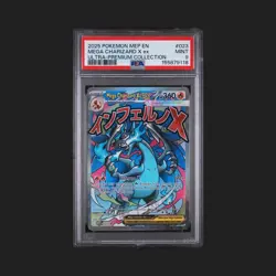 2025 POKEMON MEP EN-ME MEGA CHARIZARD X EX #23 BLACK STAR PROMO PSA 9 - Image 1