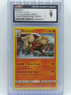 Pokemon 2019 Arcanine Holo Unbroken Bonds 22/214 From Blister Pack CGC 9 Mint 🔥 - Image 1