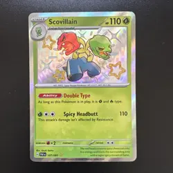 Scovillain 107/091 Sv: Paldean Fates Holo Pokemon TCG Baby Shiny - Image 1