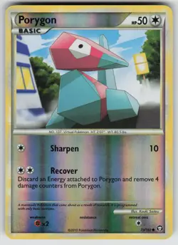 Porygon 73/102 Common HGSS Triumphant Pokemon Reverse Holo Lightly Played - Image 1