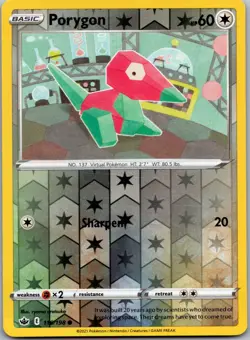 Porygon 116/198 - SWSH06: Chilling Reign Pokemon TCG NM Reverse Holofoil - Image 1
