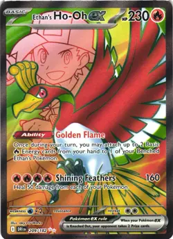 ETHAN'S HO-OH EX 209/182 ULTRA RARE DESTINED RIVALS POKEMON NEAR MINT - Image 2