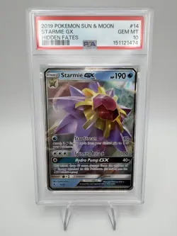 2019 POKEMON HIDDEN FATES STARMIE GX #14/68 PSA 10 GEM MINT HOLO - Image 2