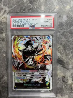 Portgas.D.Ace ST13-002 Alt Art Black & White 2024 English One Piece 💎 - Image 1