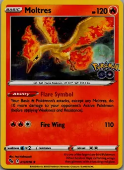 Moltres Holo Rare Pokemon GO 012/078 NM - Image 1