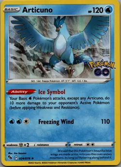Articuno Holo Rare Pokemon GO 024/078 NM - Image 1