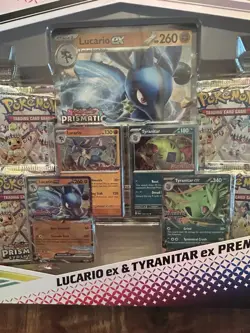 Pokemon Lucario EX Tyranitar EX Premium Collection Box Prismatic Evolutions TCG - Image 3
