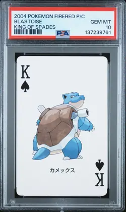 Pokemon Blastoise King Of Spades Fire Red Playing Cards 2004 PSA 10 Gem Mint - Image 1