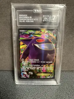 2014 Pokemon XY Phantom Forces 114 Full Art Gengar EX TAG 7 - Image 1