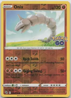 Onix 036/078 Common Pokemon GO Pokemon Reverse Holo Lightly Played - Image 1