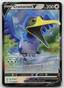 Cramorant V 054/072 Holo V Rare Shining Fates Pokemon Holo Near Mint - Image 1