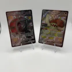 Pokemon TCG Great Tusk ex SVP 072 & Iron Treads ex SVP 073 Paldean Fates Stamped - Image 1