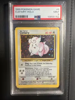 1999 Pokemon Clefairy #5 Holo Rare Base Set - PSA 9 MINT - Image 1