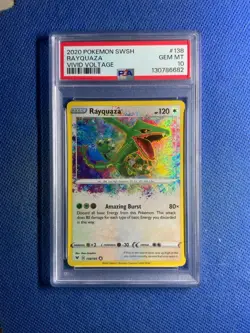 Pokemon Rayquaza Amazing Rare Holo Vivid Voltage #138/185 PSA 10 - Image 1
