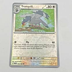 Tranquill Pokemon Scarlet Violet Black Bolt Reverse Holo 072/086 - Image 1