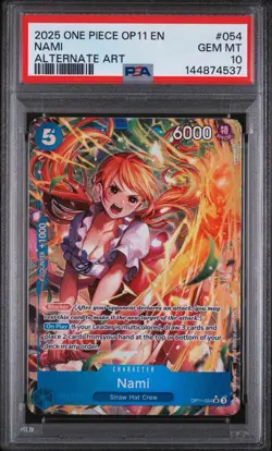 2025 One Piece OP11 Nami #054 Alternate Art PSA 10 GEM MINT English - Image 1