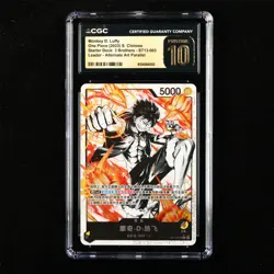 CGC 10 Pristine 2023 One Piece CHN Monkey D. Luffy ST13-003 L (Alt Art) - Image 1