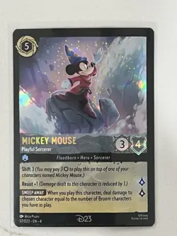 Disney Lorcana D23 Expo Promo Mickey Mouse Playful Sorcerer 07/D23 Foil - Image 1