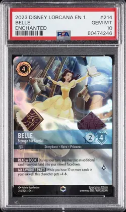 2023 DISNEY LORCANA EN 1-THE FIRST CHAPTER BELLE - STRANGE BUT SPECIAL PSA 10 - Image 1