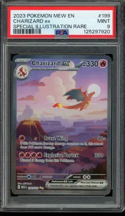 2023 POKEMON MEW EN #199 CHARIZARD EX MINT PSA 9 SPECIAL ILLUSTRATION RARE - Image 1