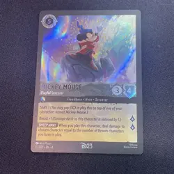 2024 DISNEY D23 EXPO LORCANA MICKEY MOUSE PLAYFUL SORCERER PROMO CARD - Image 1