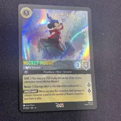 2024 DISNEY D23 EXPO LORCANA MICKEY MOUSE PLAYFUL SORCERER PROMO CARD - Image 3