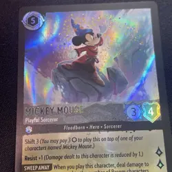 2024 DISNEY D23 EXPO LORCANA MICKEY MOUSE PLAYFUL SORCERER PROMO CARD - Image 4