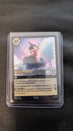 2024 D23 EXPO LORCANA MICKEY MOUSE PLAYFUL SORCERER PROMO CARD DISNEY! - Image 1