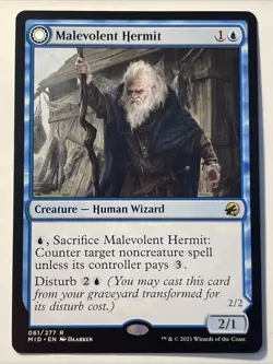 Malevolent hermit Midnight Hunt 2021 Mtg Magic The Gathering Human Wizard - Image 1
