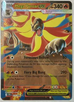 🔥Mega Pyroar ex 015/086 Double Rare ME04: Chaos Rising Pokemon Near Mint🔥 - Image 1