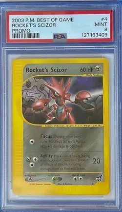 PSA 9 MINT 2003 Pokemon League Best of Game Rocket's Scizor Promo #4 NEW - Image 1
