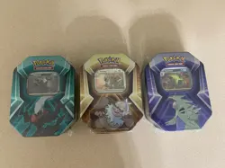 Pokemon TCG Tyranitar, Slaking, and Darkrai Triple Whammy Tins - Factory Sealed - Image 1