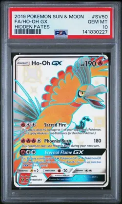 Pokemon Ho-Oh GX Hidden Fates Shiny Vault Full Art #SV50 PSA 10 Gem Mint - Image 1