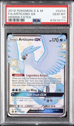 2019 POKEMON SUN & MOON HIDDEN FATES #SV54 FULL ART/ARTICUNO GX PSA 10 - Image 1