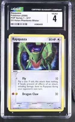 2006 Pokemon POP Series 1 Ex Holon Phantoms #3/17 Rayquaza Holo CGC 4 - Image 1