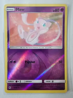 Mew Rev Reverse Holo SM Hidden Fates Pokemon NM 32/68 Sun & Moon - Image 1