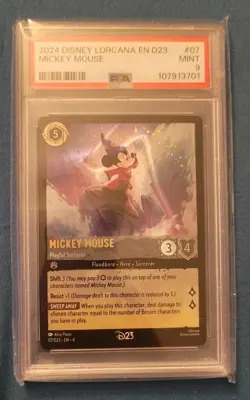 D23 Expo 2024 - Disney Lorcana Promo - Mickey Mouse - Playful Sorcerer - PSA 9 - Image 1
