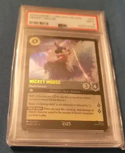 D23 Expo 2024 - Disney Lorcana Promo - Mickey Mouse - Playful Sorcerer - PSA 9 - Image 2